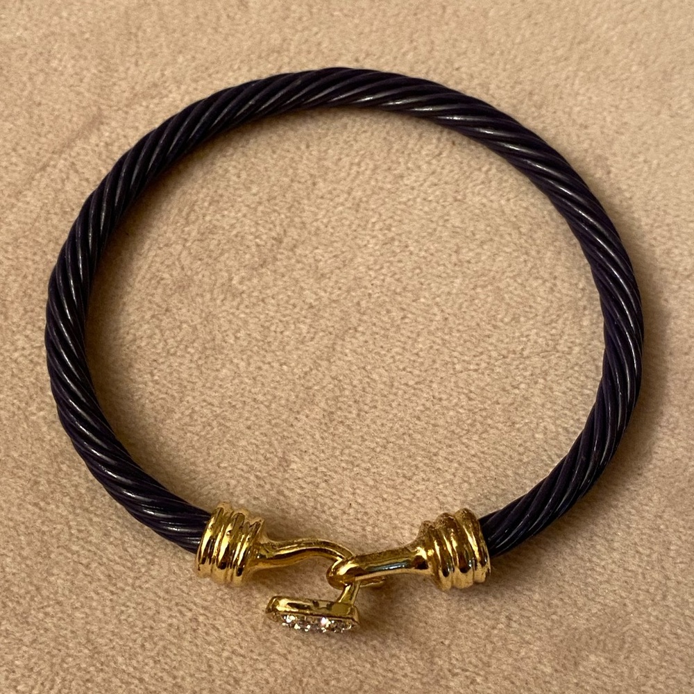 Navy Wire Rope Style & Hook Bracelet 🪝 - Picture 2 of 8